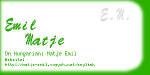 emil matje business card